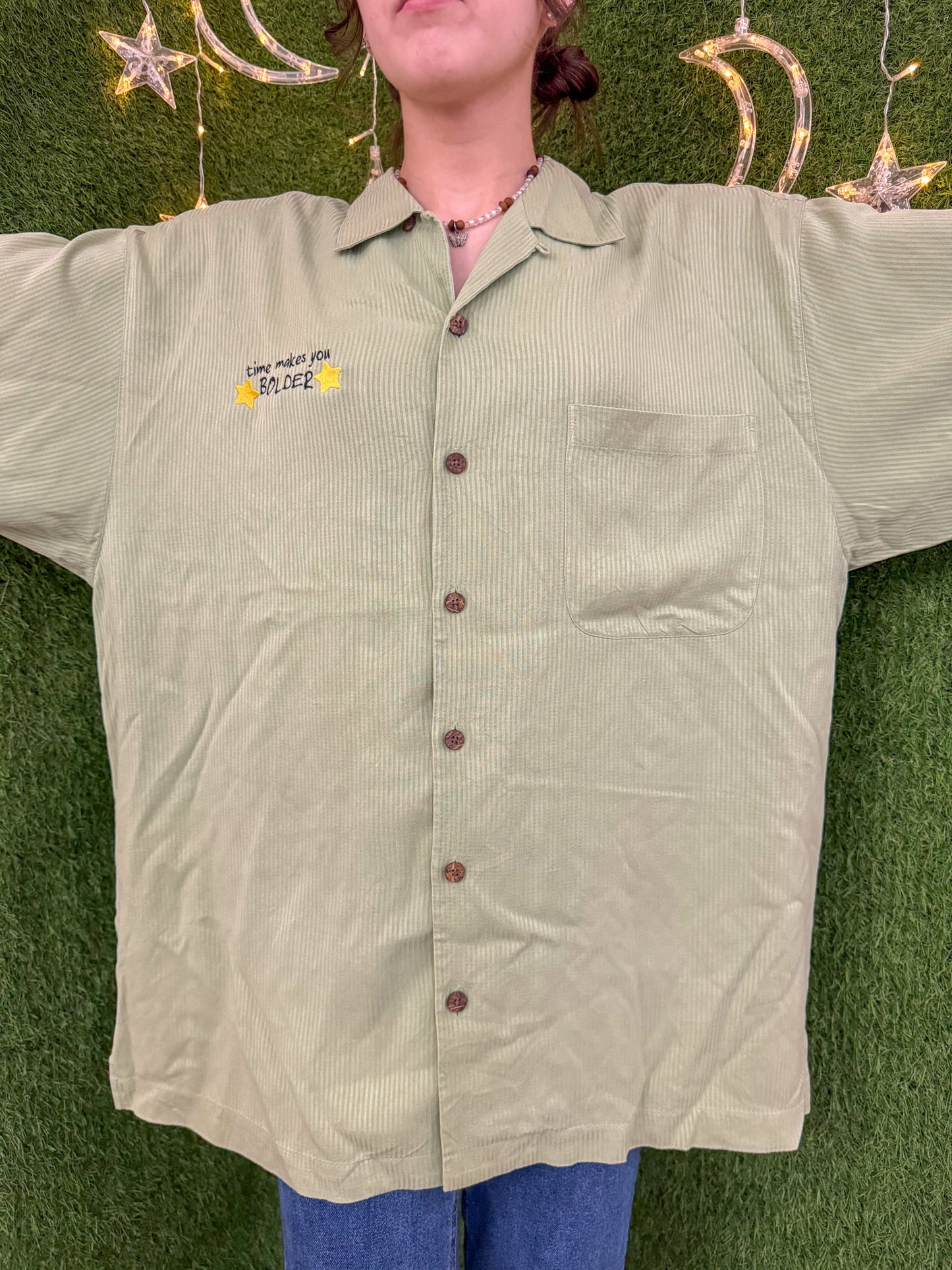 Landslide Green Button Up L