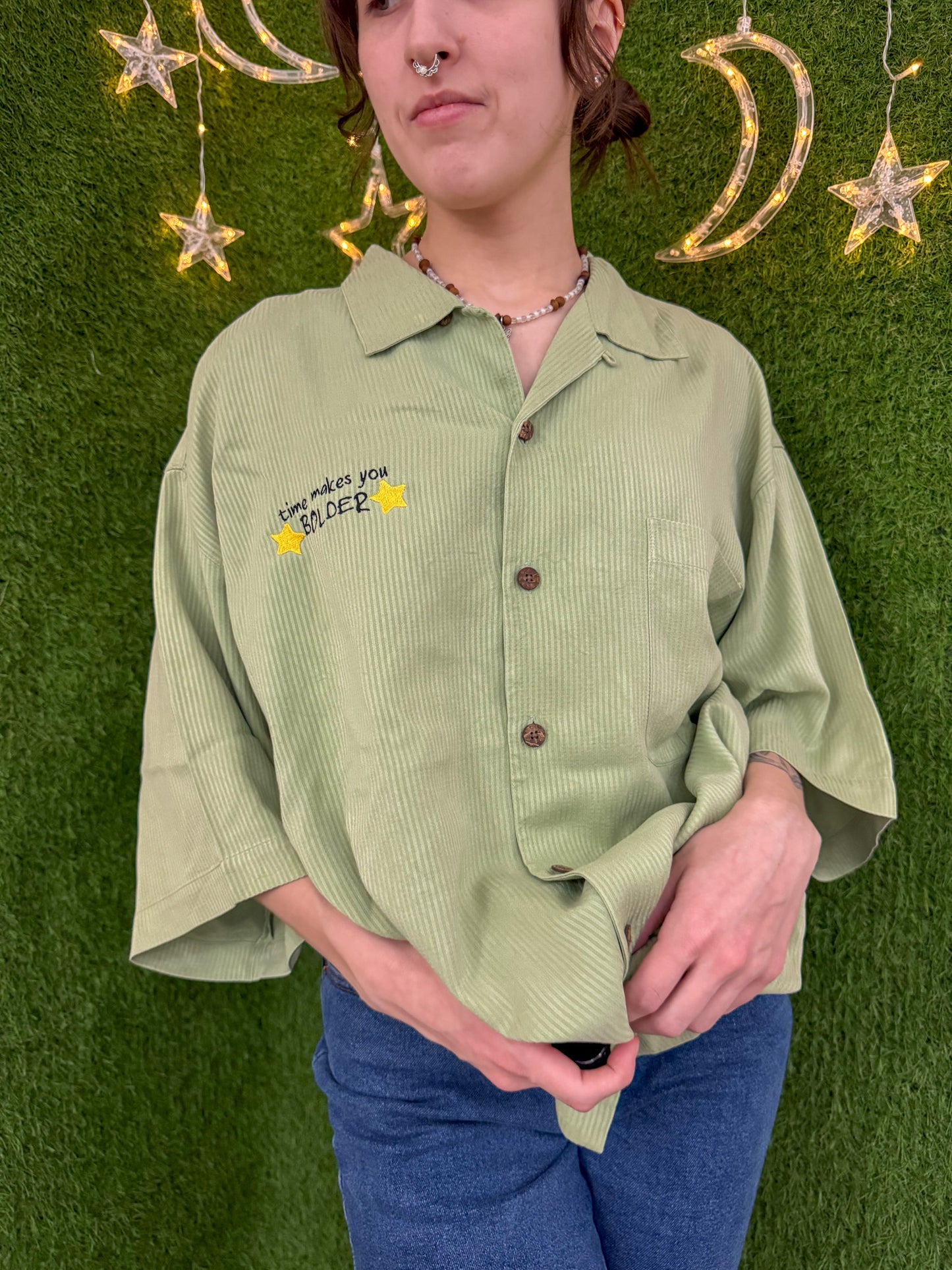 Landslide Green Button Up L