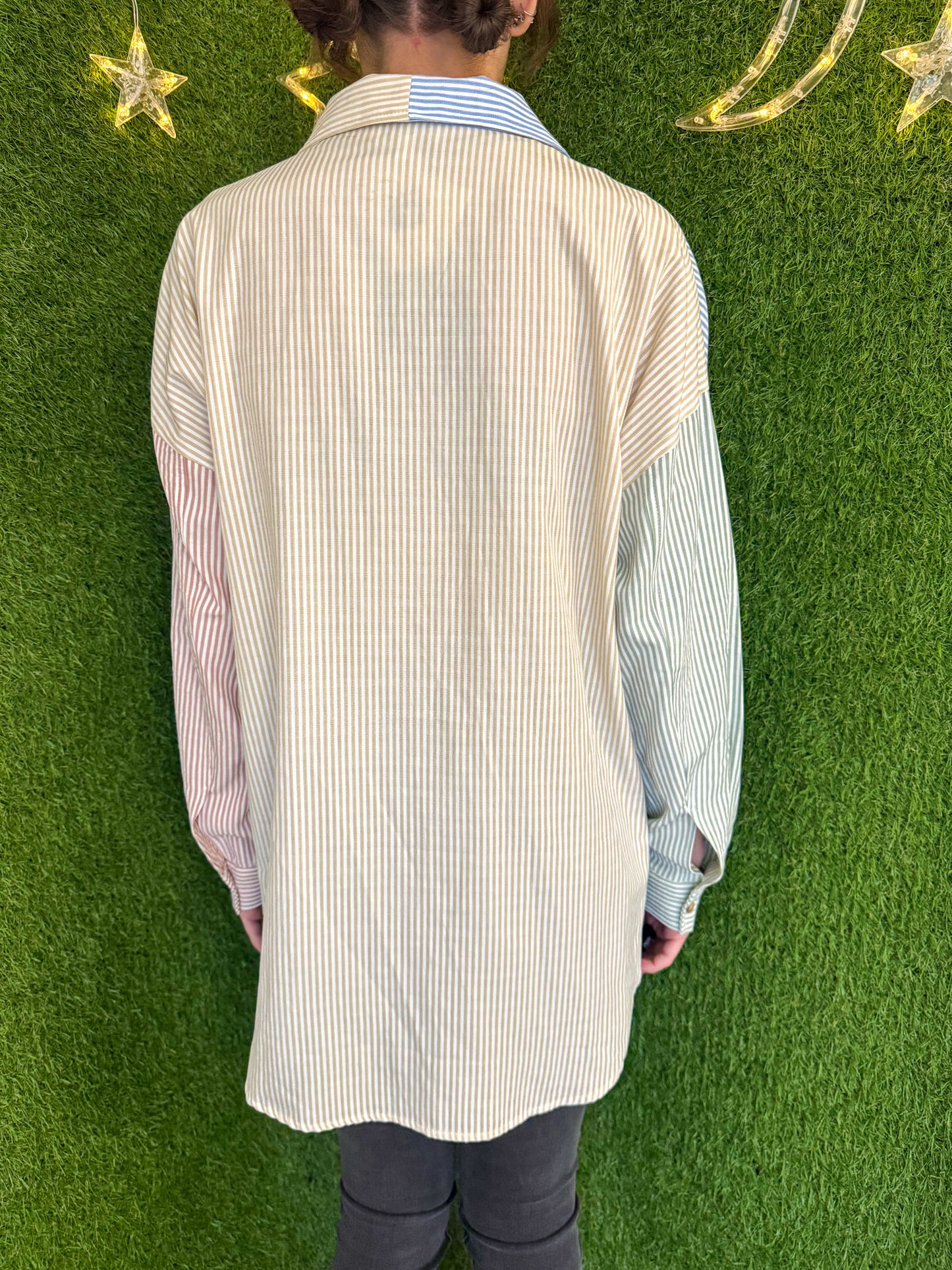 Bigfoot Striped Button Up Long Sleeve M