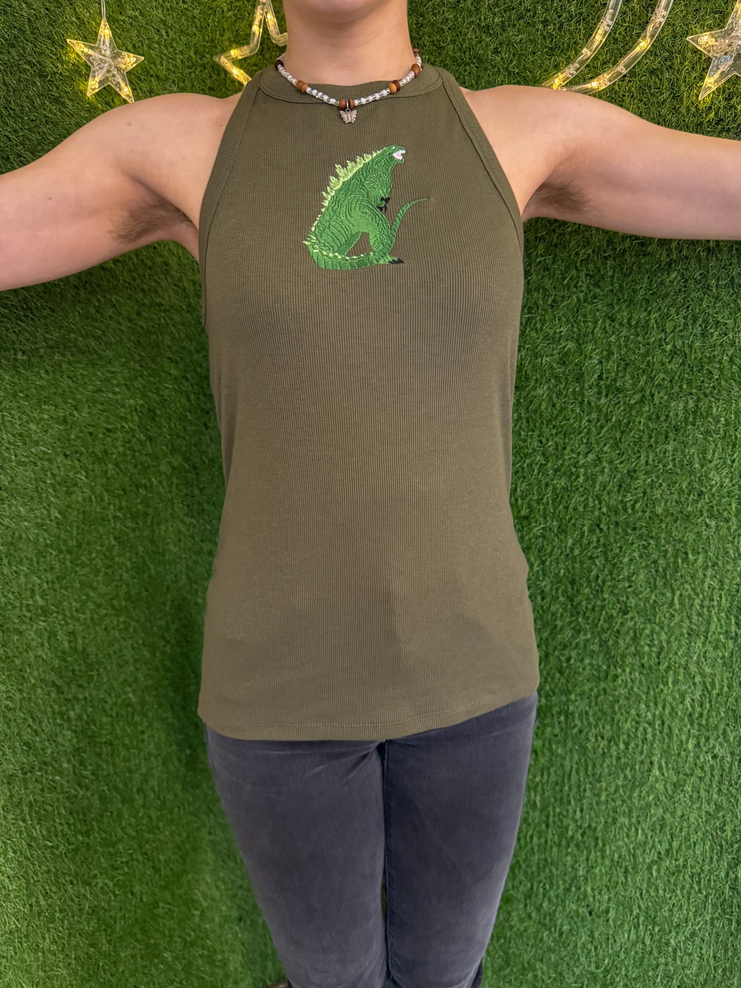 Godzilla Green Halter Tank S