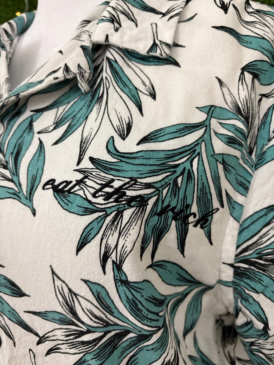 Eat the Rich Floral Button Up S