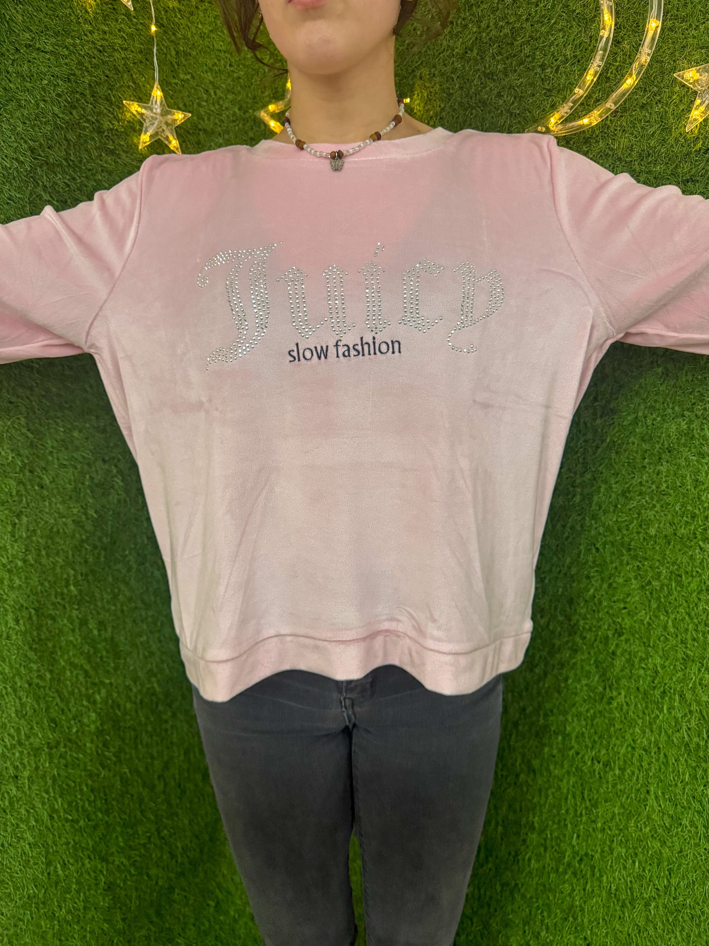 Slow Fashion Velvet Bedazzled Long Sleeve L