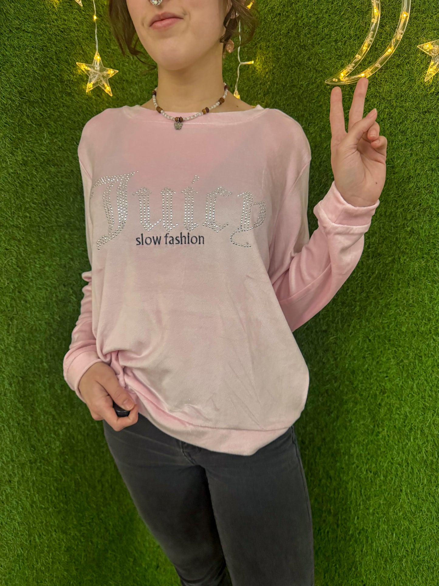 Slow Fashion Velvet Bedazzled Long Sleeve L