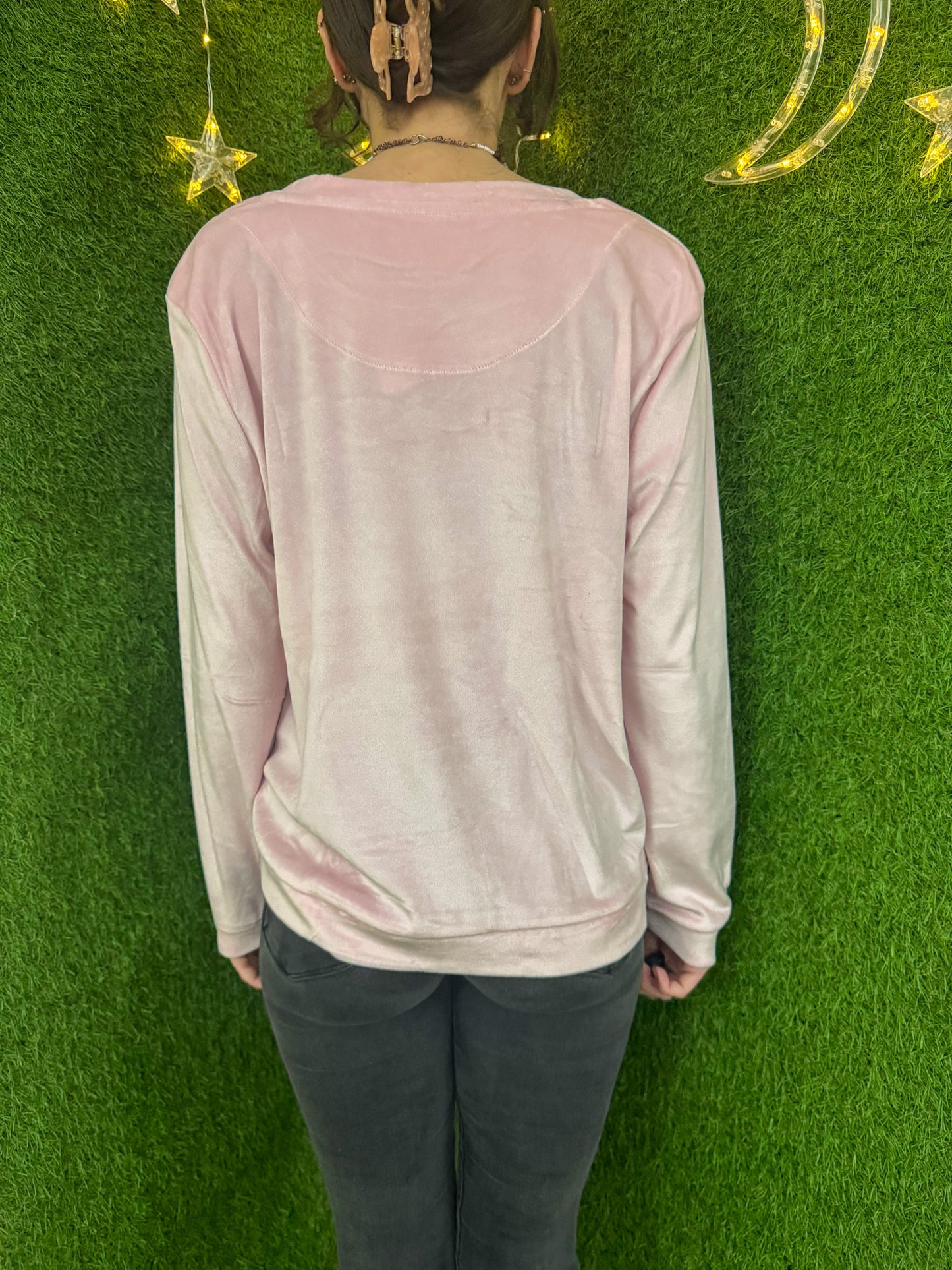 Slow Fashion Velvet Bedazzled Long Sleeve L