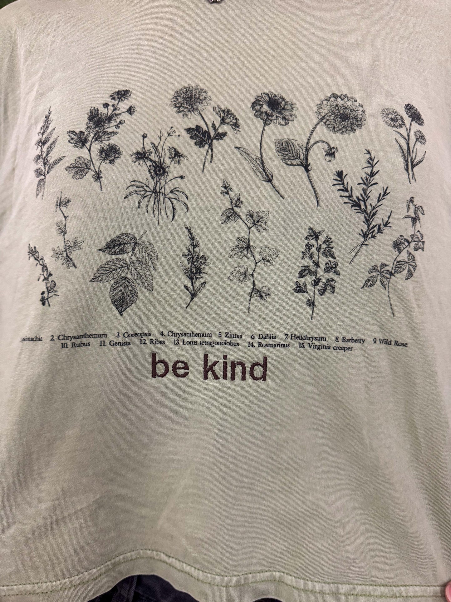 Be Kind Floral Cropped Long Sleeve S