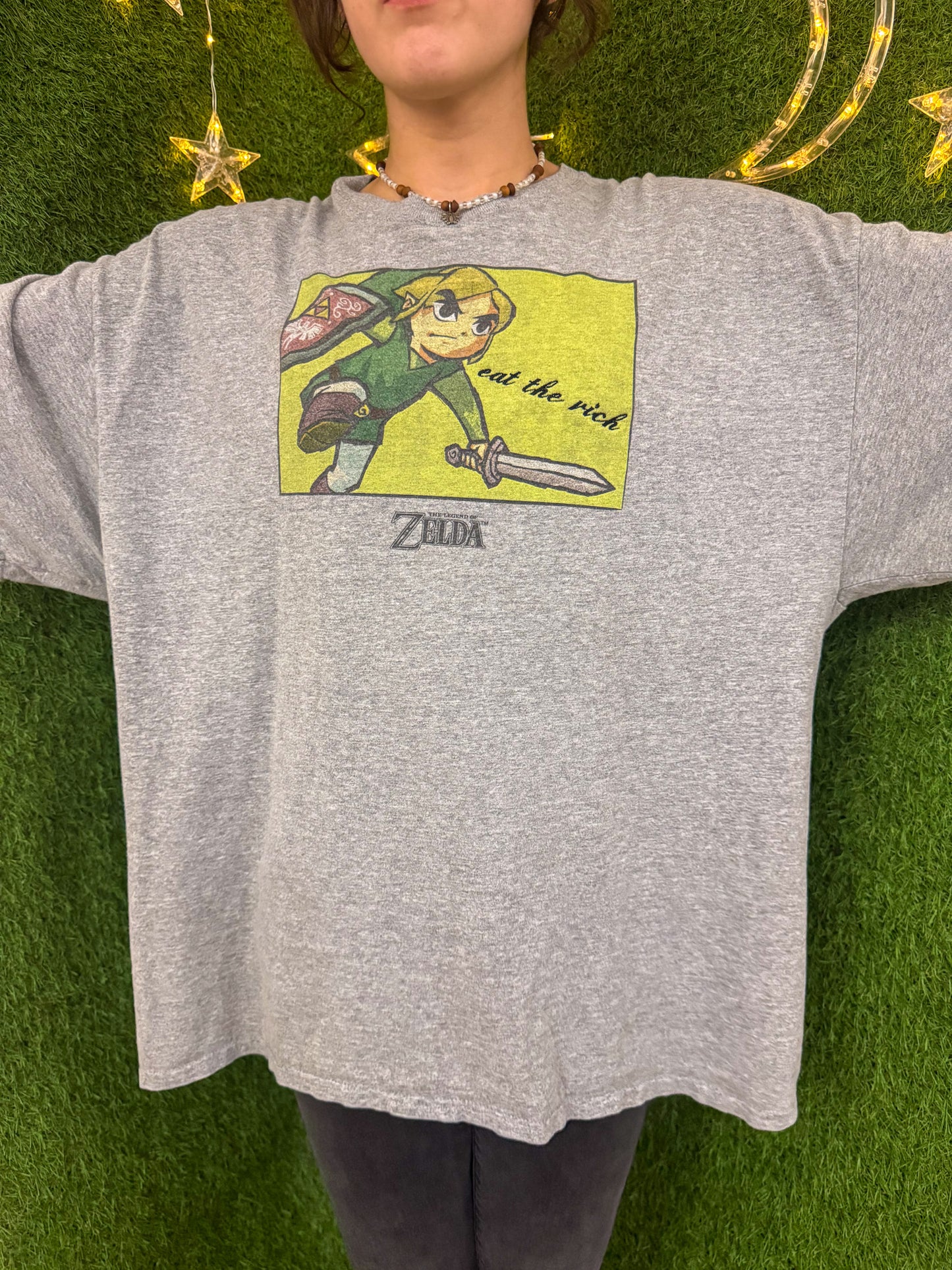 Eat the Rich Grey Zelda T-Shirt 2XL