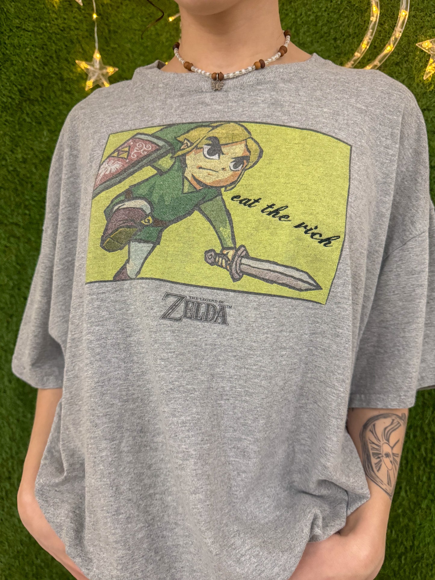 Eat the Rich Grey Zelda T-Shirt 2XL