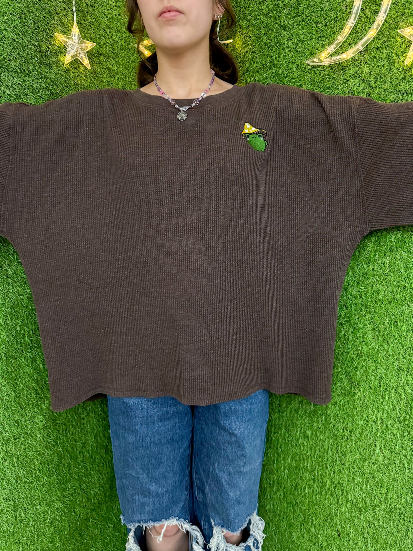 Mushroom Frog Brown Thermal Long Sleeve 2XL