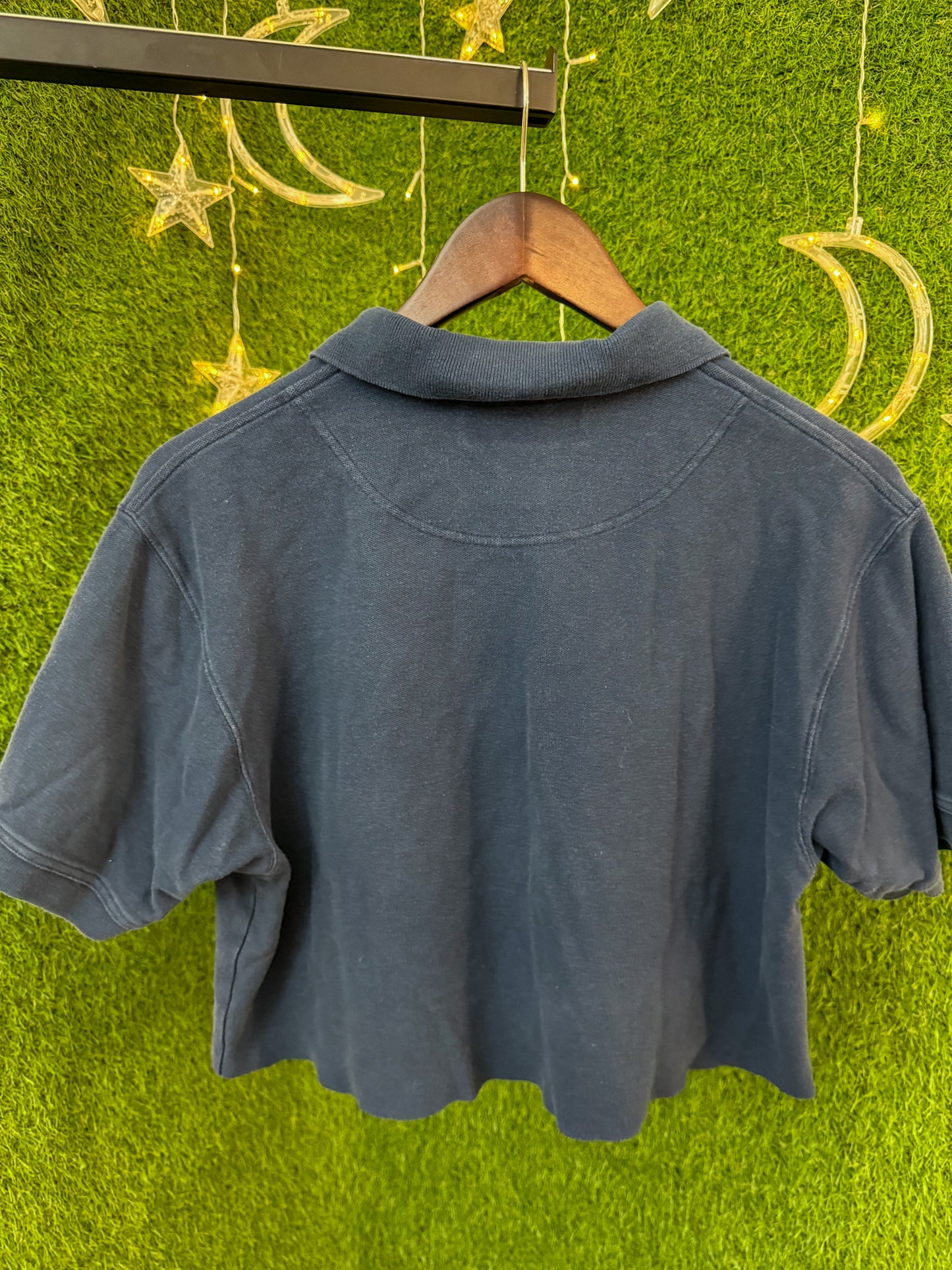 Be Kind Dog Navy Cropped Polo T-Shirt S