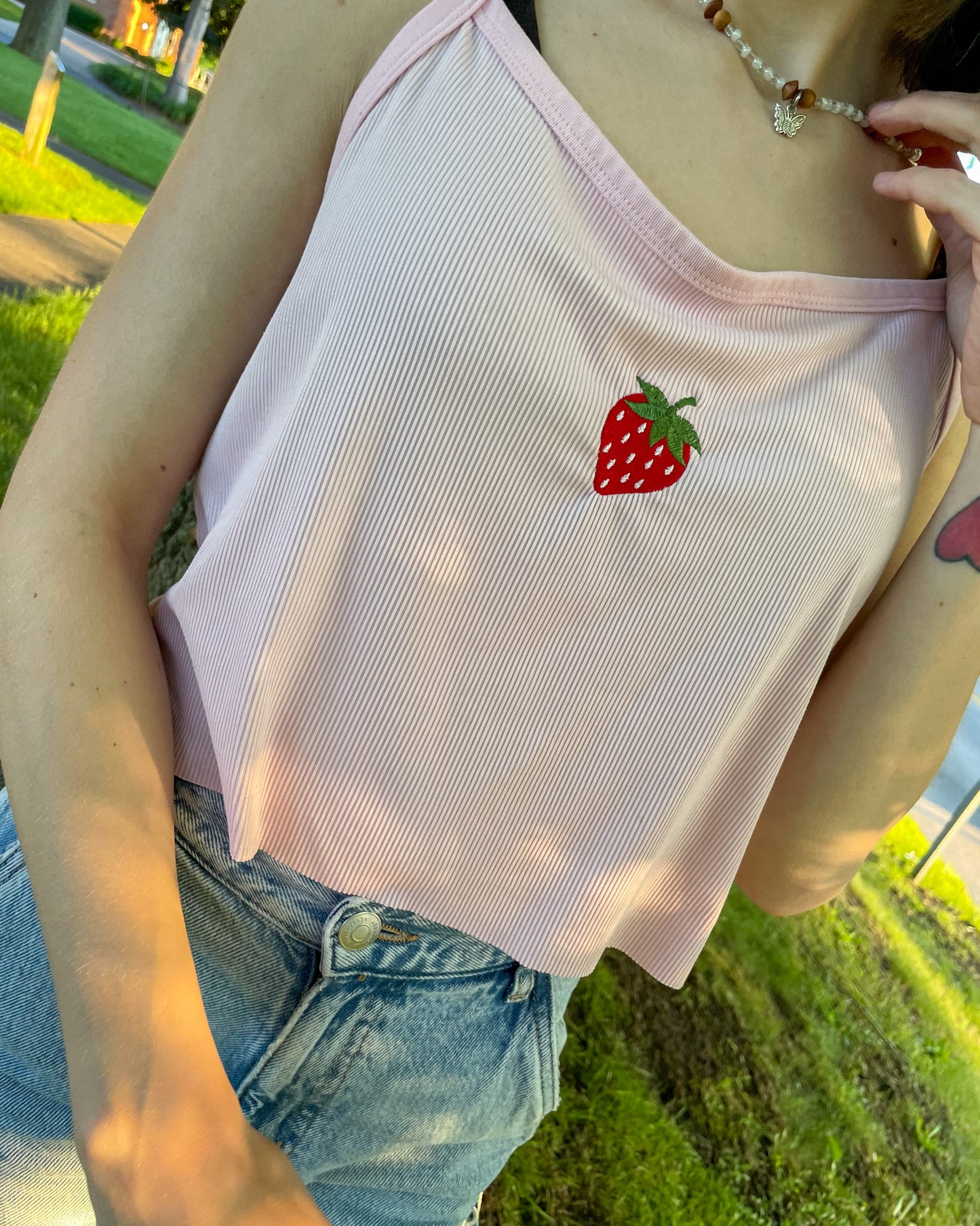 Strawberry Pink Tank Top XL