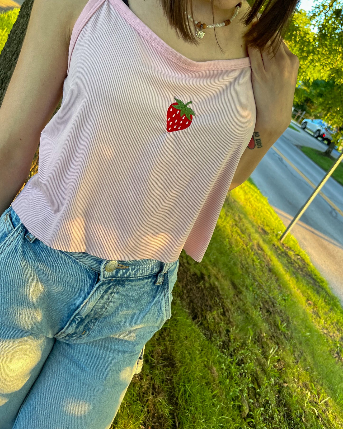 Strawberry Pink Tank Top XL