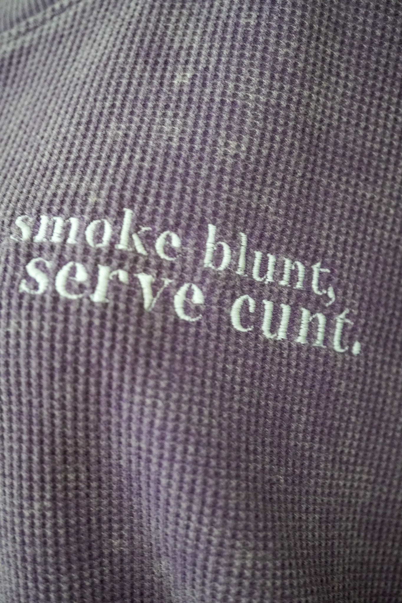 Smoke Blunt Purple Thermal Cropped Long Sleeve XL