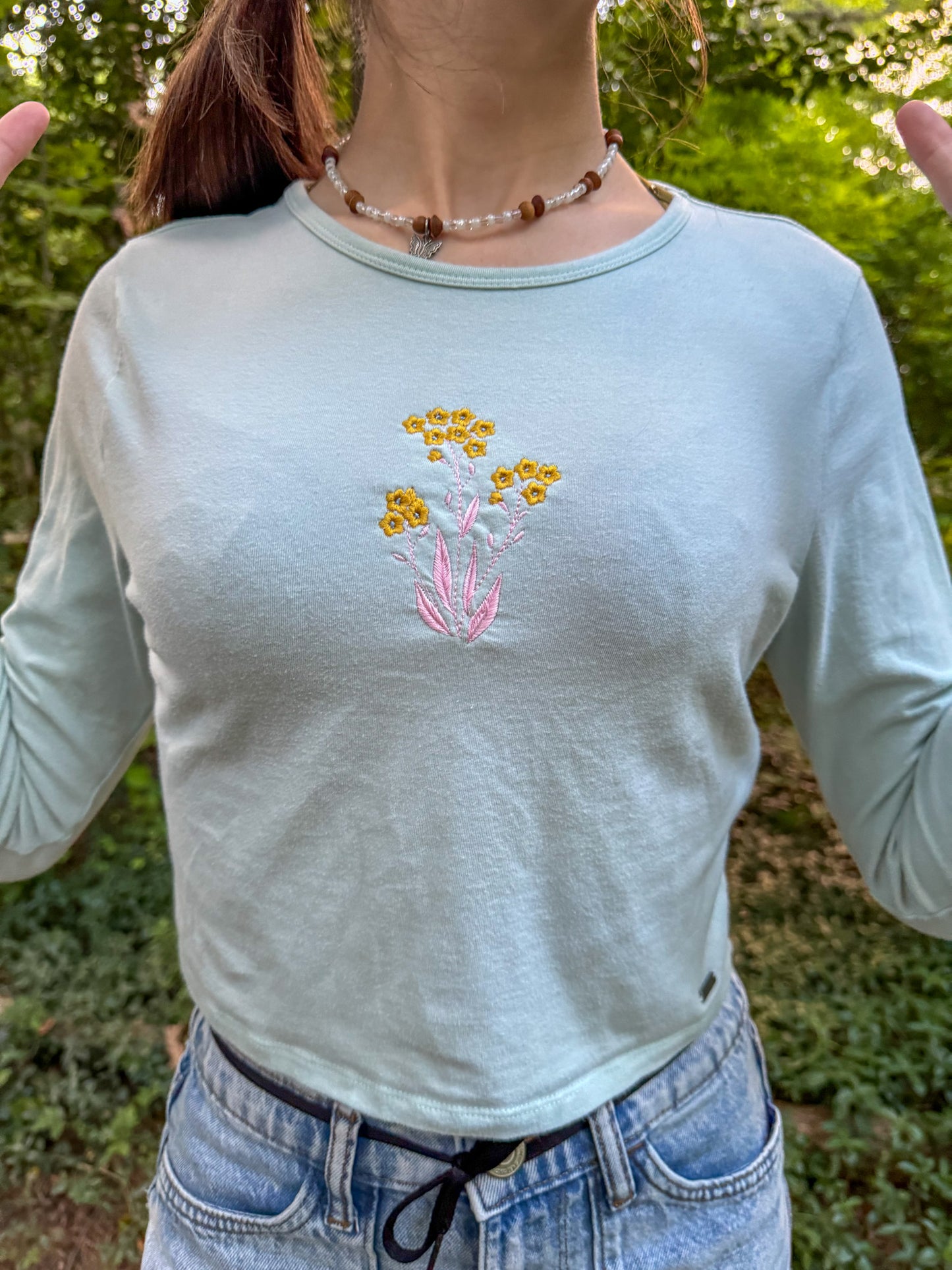 Pansexual Flowers Cropped Fitted Long Sleeve L