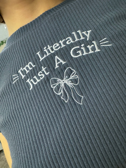 Just A Girl Open Back Baby Tee M