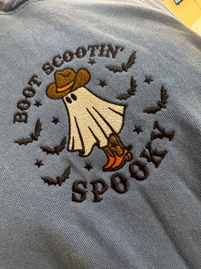 Boot Scootin' Spooky Blue Hoodie XL