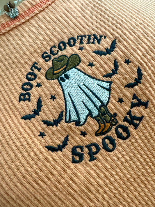 Boot Scootin' Spooky Ribbed Orange Long Sleeve 2XL