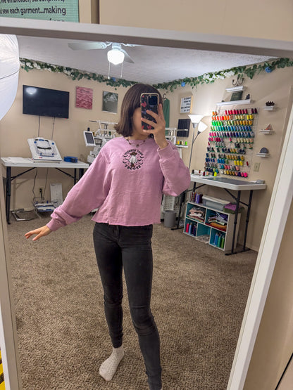 Boot Scootin' Spooky Magenta Crewneck XS