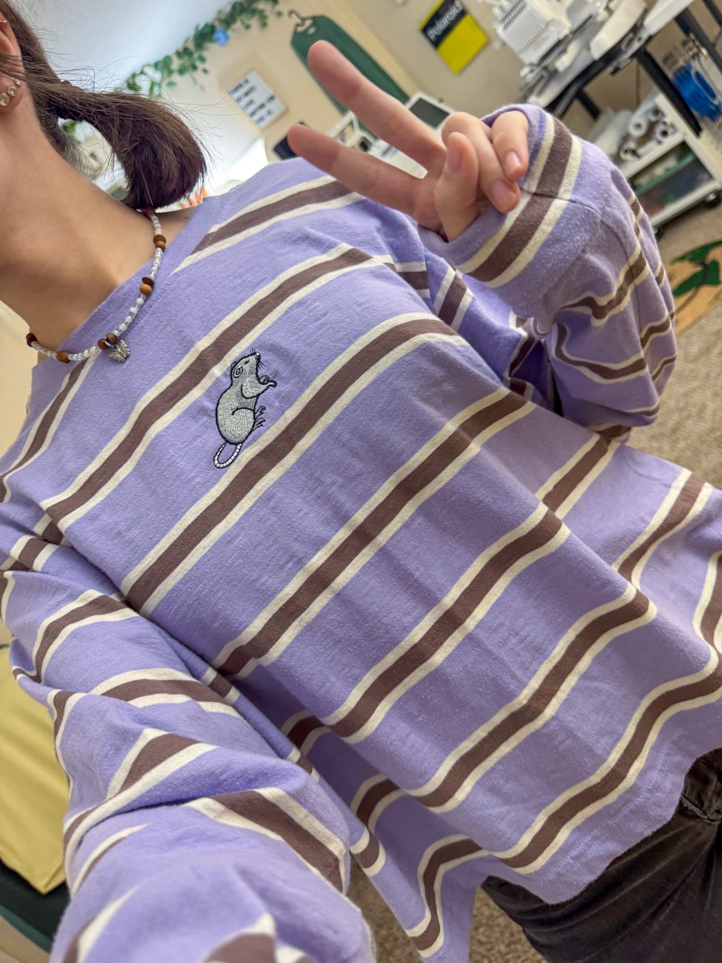 Cutie Rat Striped Long Sleeve L