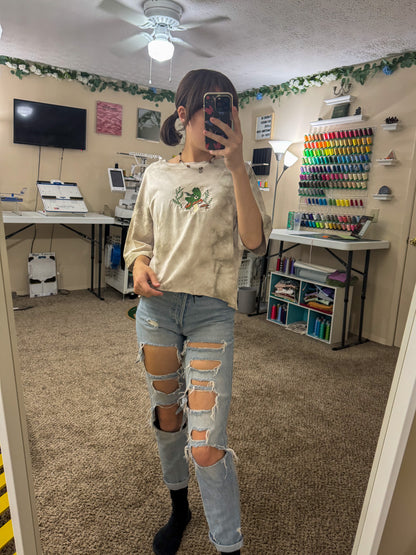 Banjo Frog Cropped Oversized Tee XS