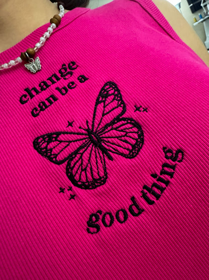 Change can be a Good Thing Halter Cropped Tank 2XL