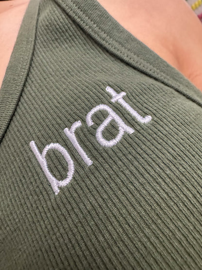 Brat Snap Front Cropped Tank XL