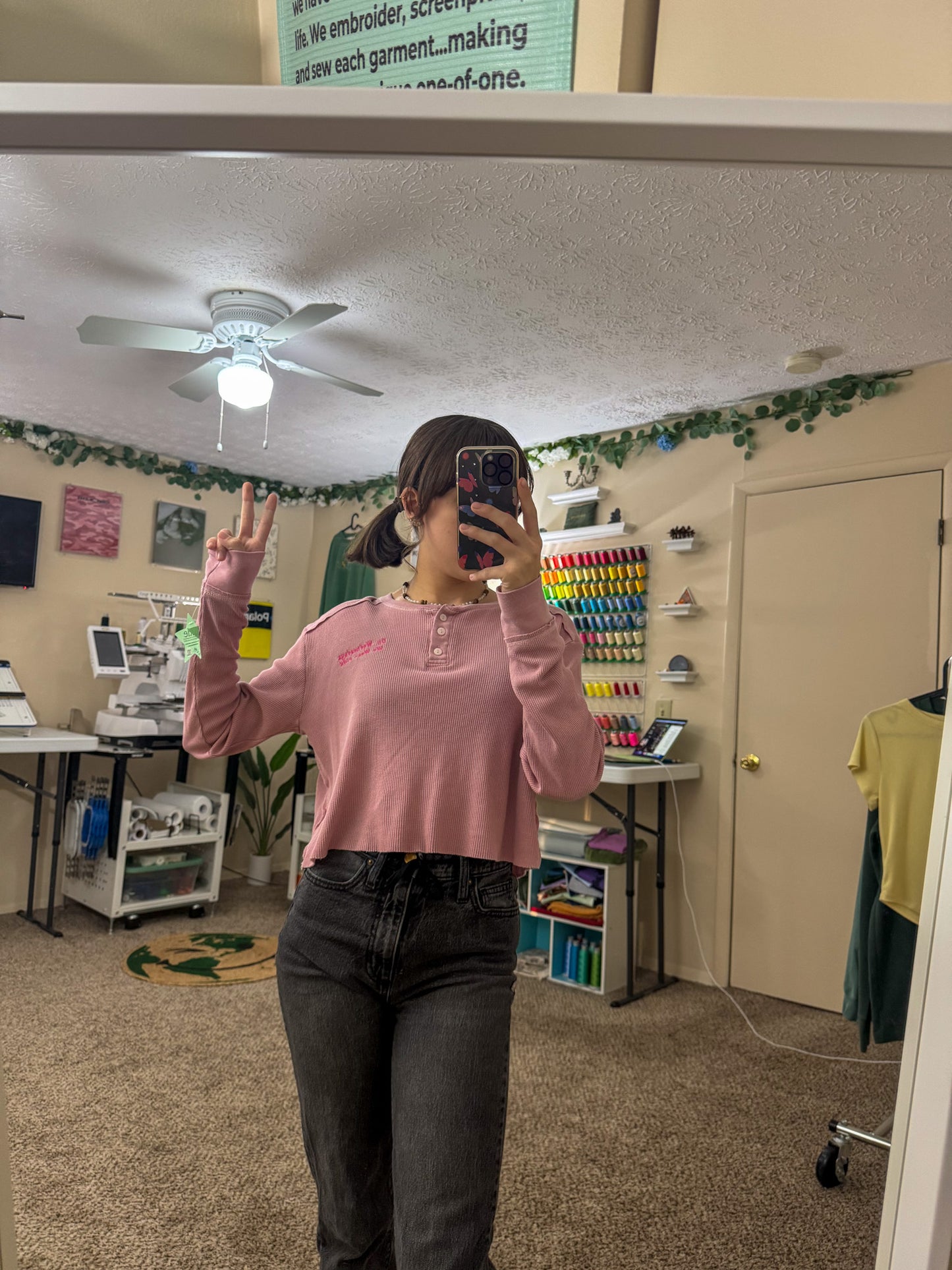 On Wednesdays We Wear Pink Cropped Long Sleeve XL