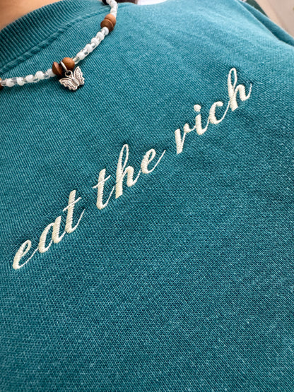 Eat the Rich Cropped Sweatshirt M