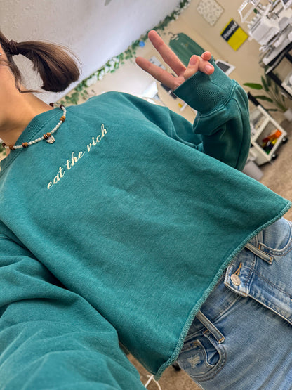 Eat the Rich Cropped Sweatshirt M