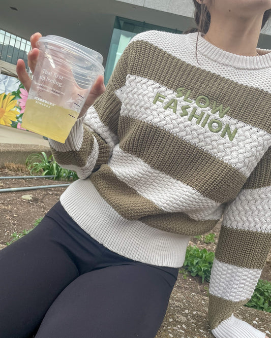 Slow Fashion Striped Sweater S
