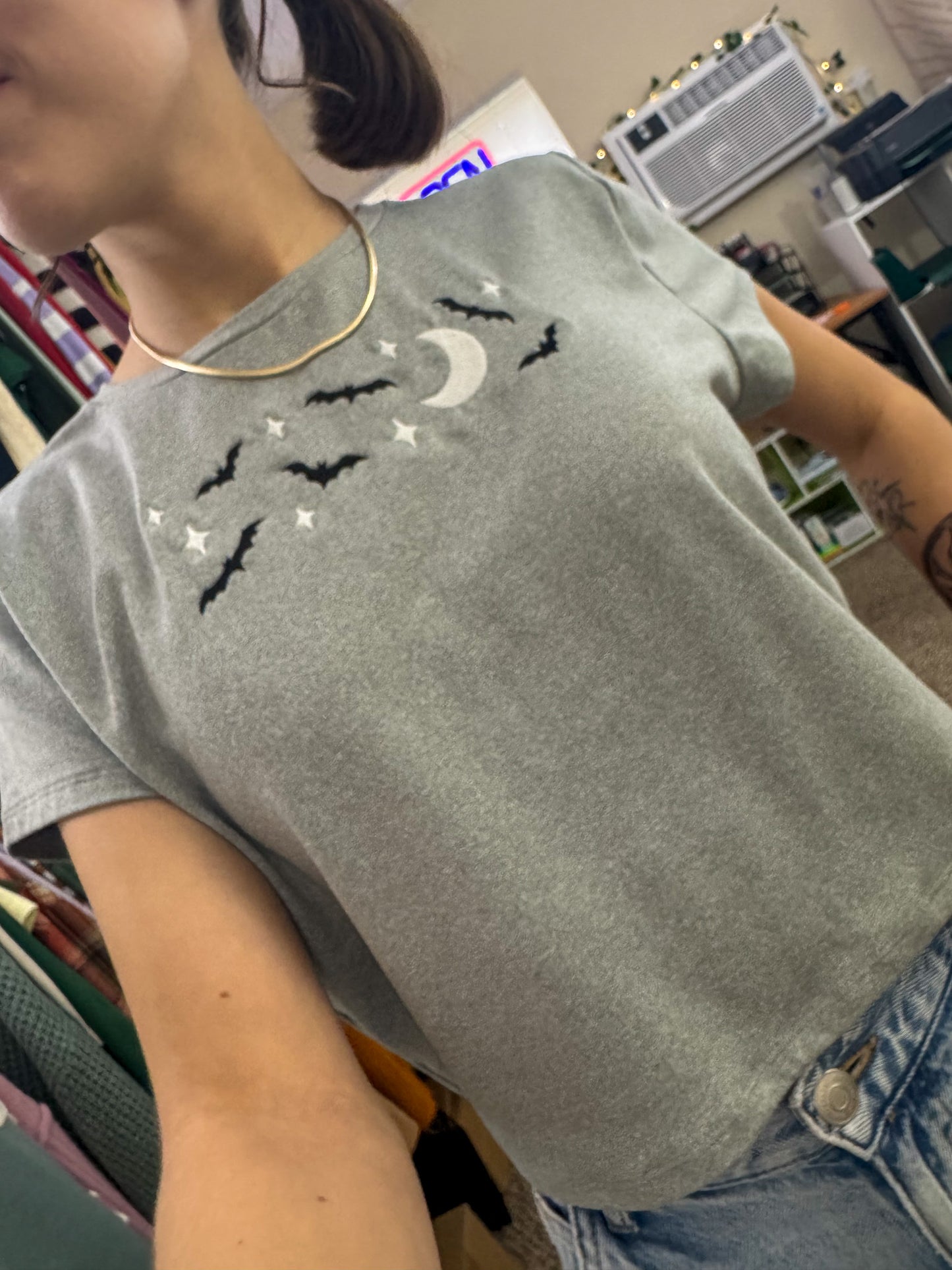 Bats! Glow in the Dark Cropped Tee XL