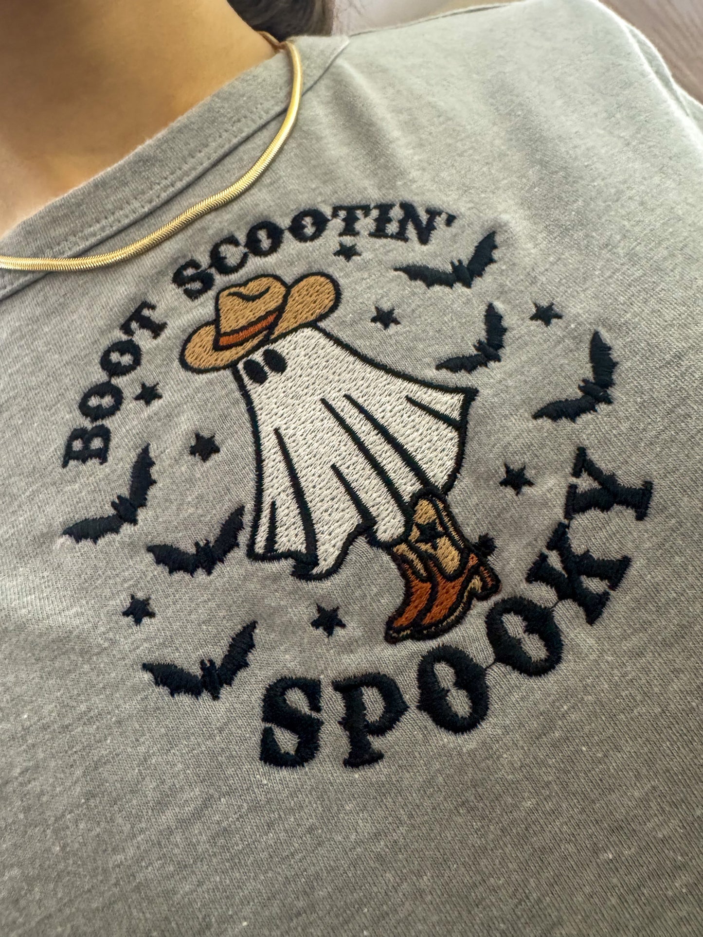 Boot Scootin' Spooky Cropped Tee L