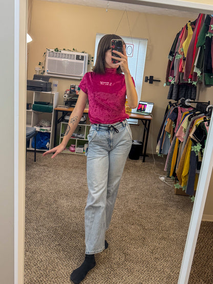 On Wednesday We Wear Pink Velvet Top S