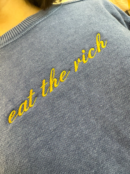 Eat The Rich Cropped Swearshirt S