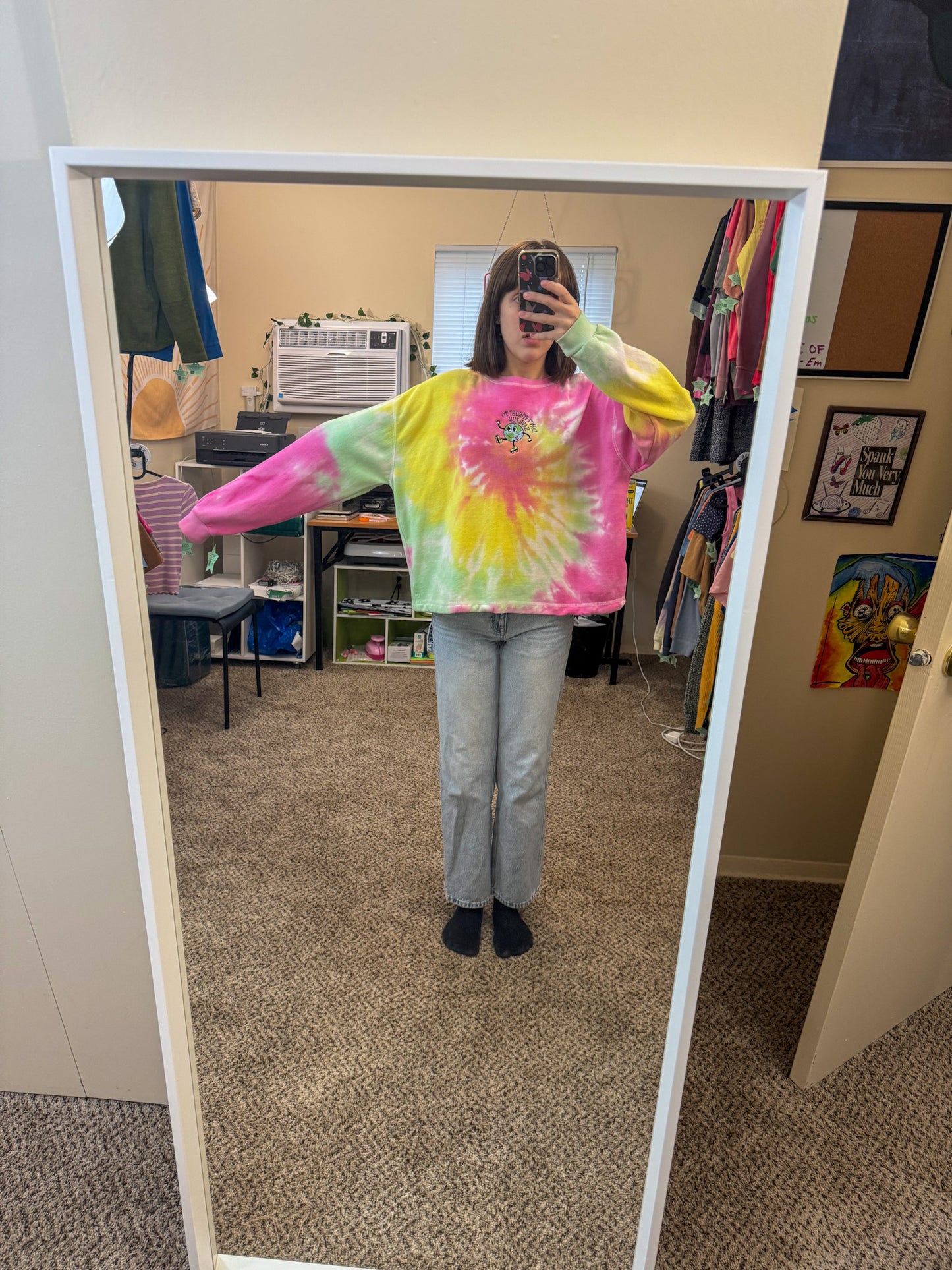 Have Fun Tie Dye Crewneck Sweatshirt L