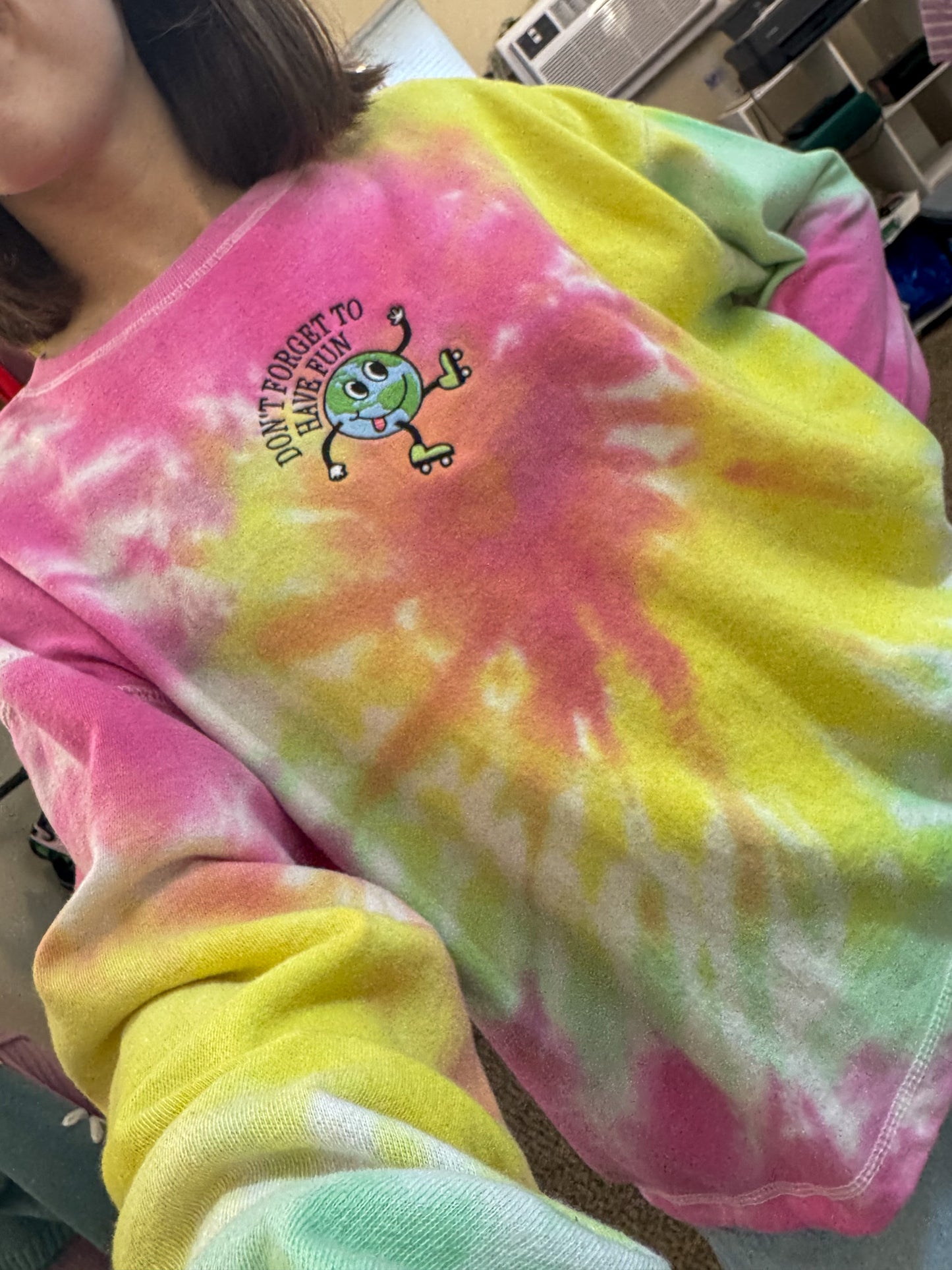 Have Fun Tie Dye Crewneck Sweatshirt L