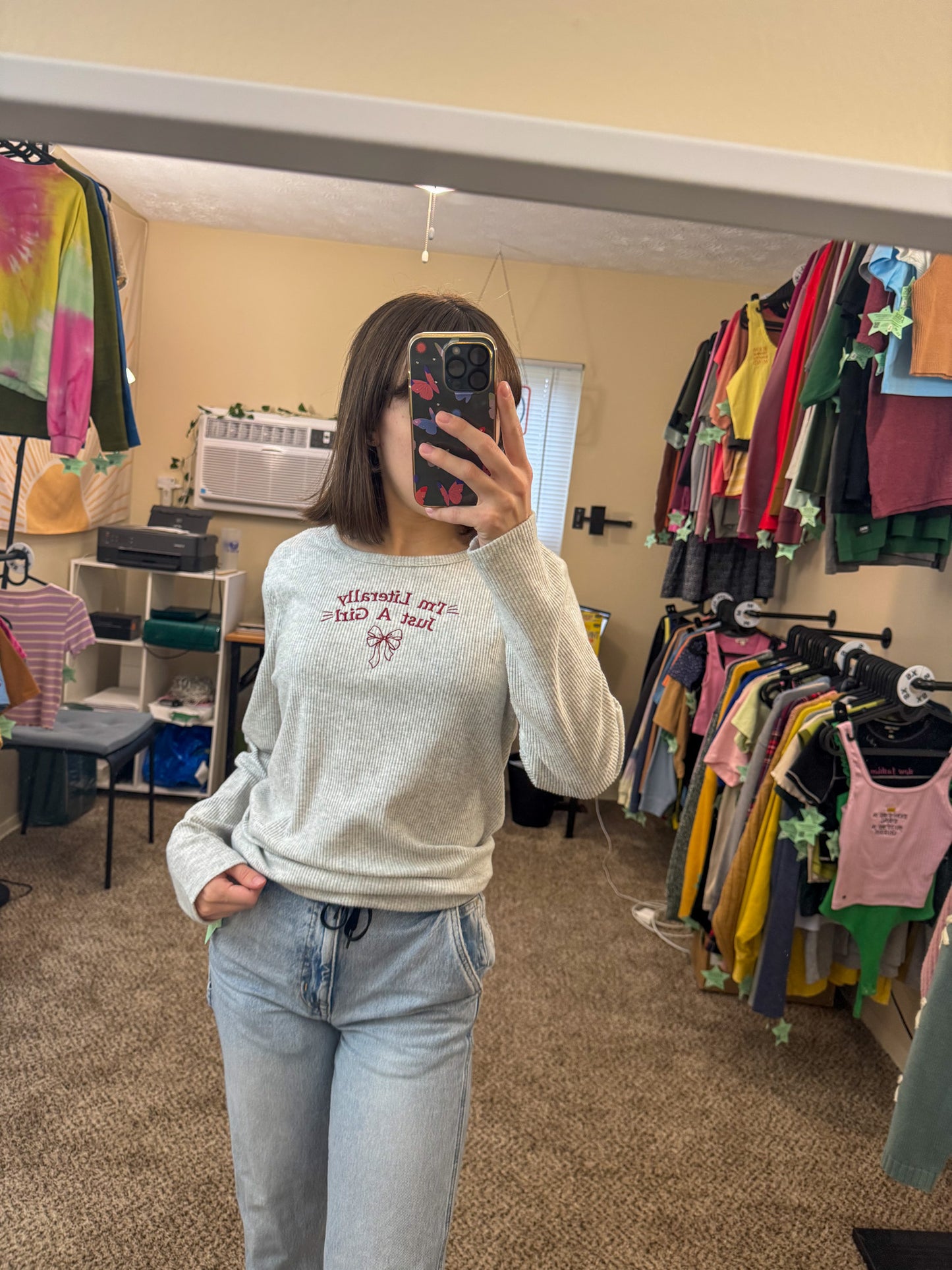 Just A Girl Ribbed Long Sleeve XL