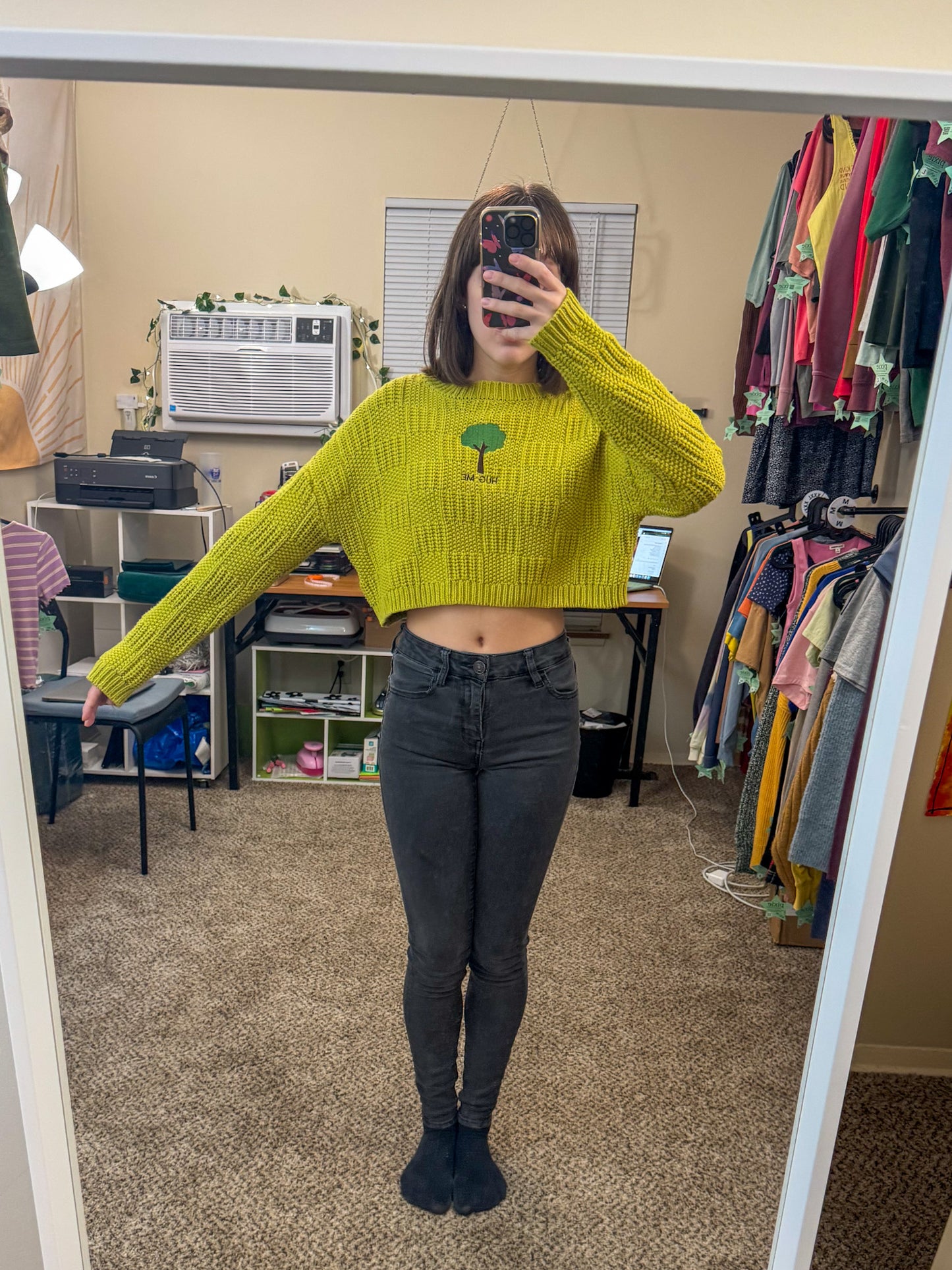 Tree Cropped Sweater M