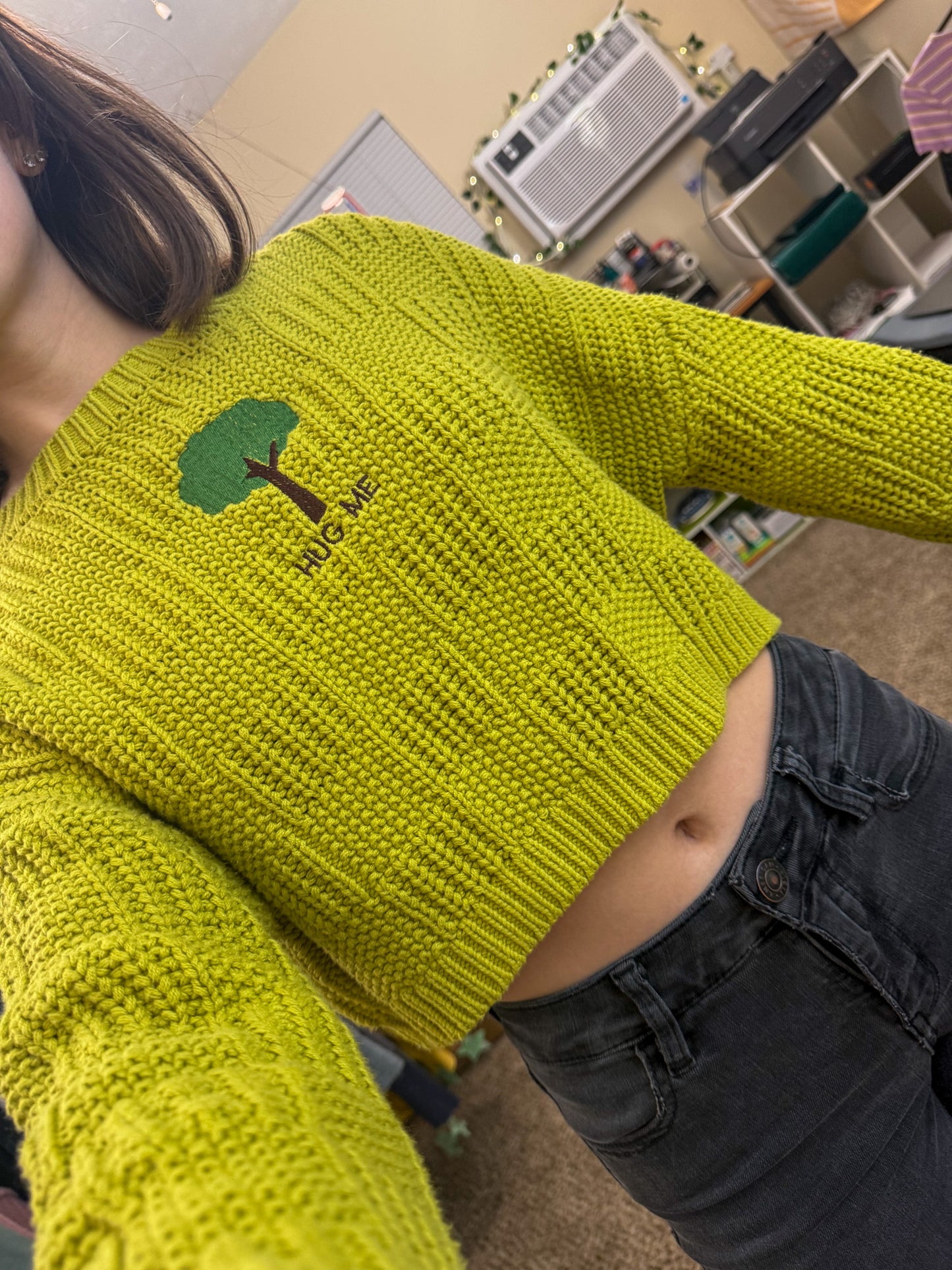 Tree Cropped Sweater M