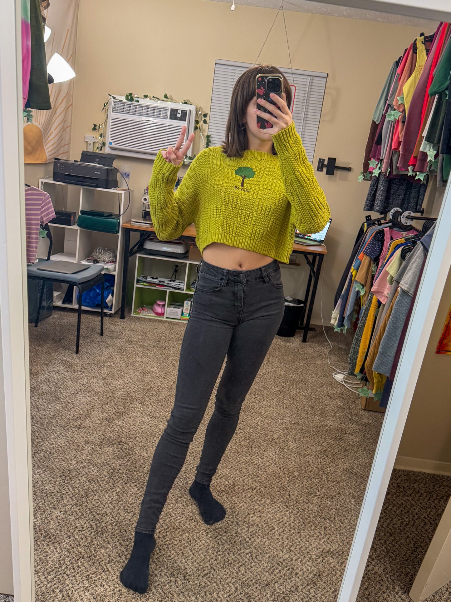 Tree Cropped Sweater M