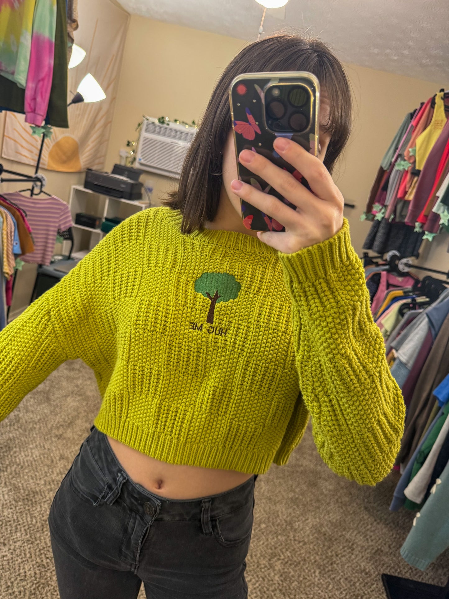 Tree Cropped Sweater M