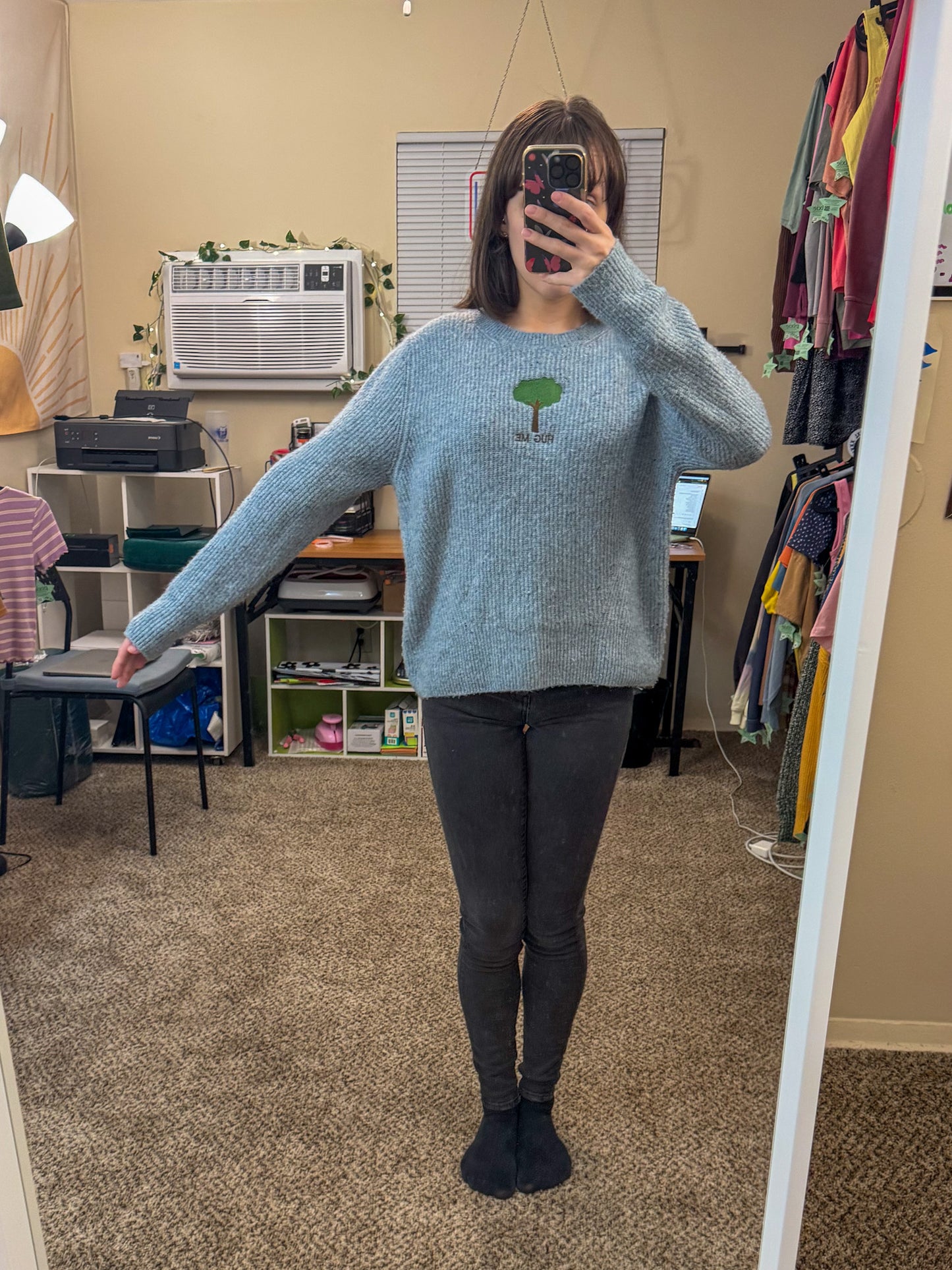 Blue Tree Sweater L