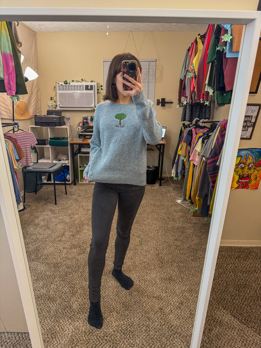 Blue Tree Sweater L