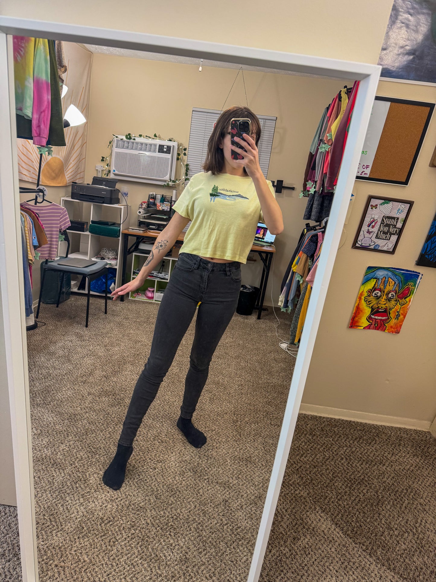 Sustainability Cropped Yellow T-Shirt XL