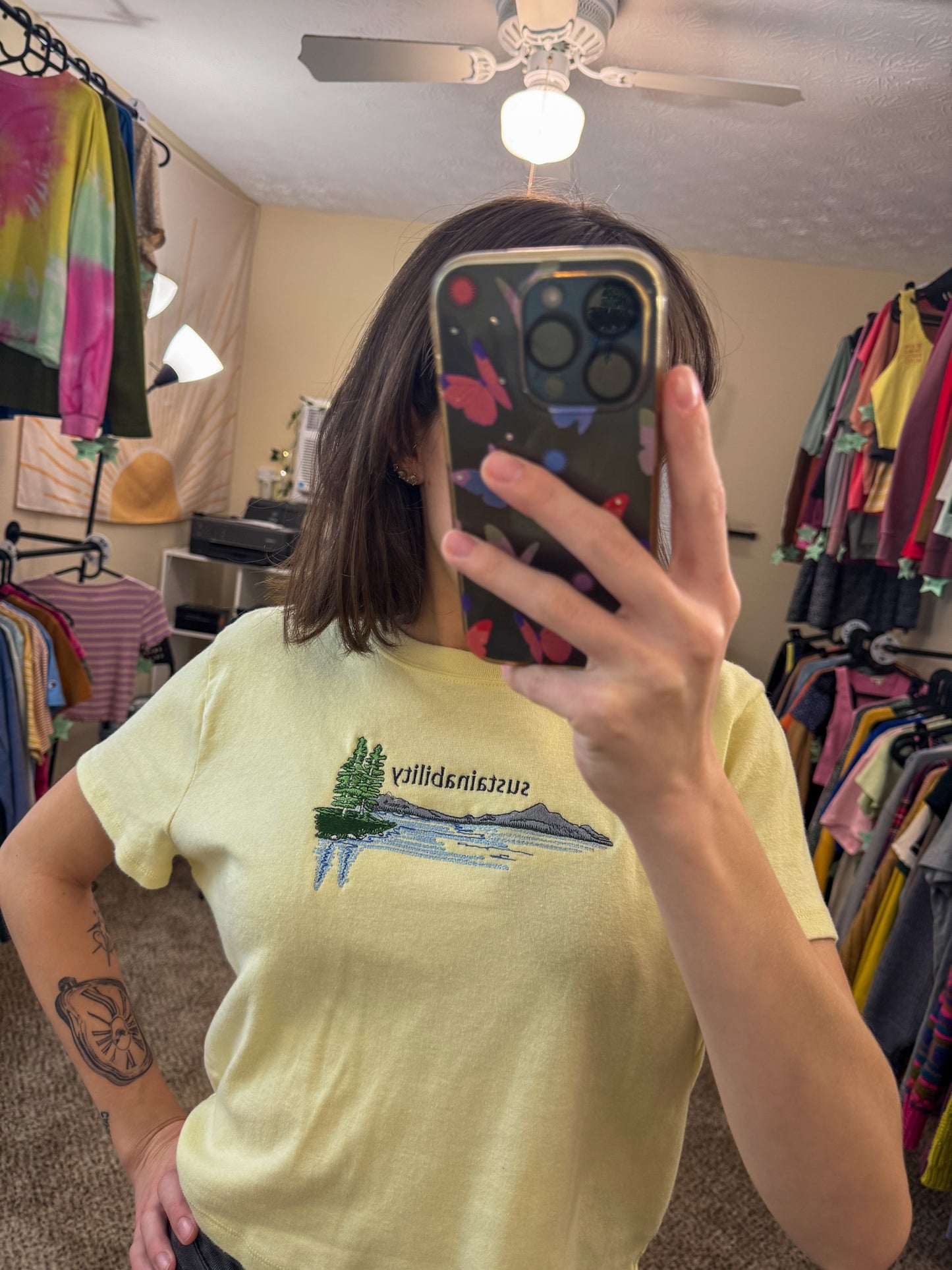 Sustainability Cropped Yellow T-Shirt XL