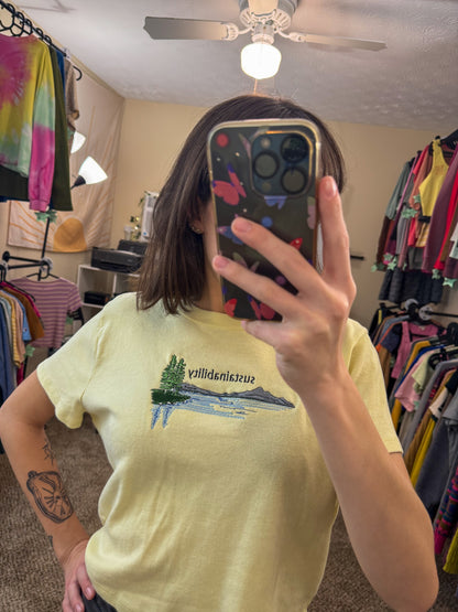 Sustainability Cropped Yellow T-Shirt XL