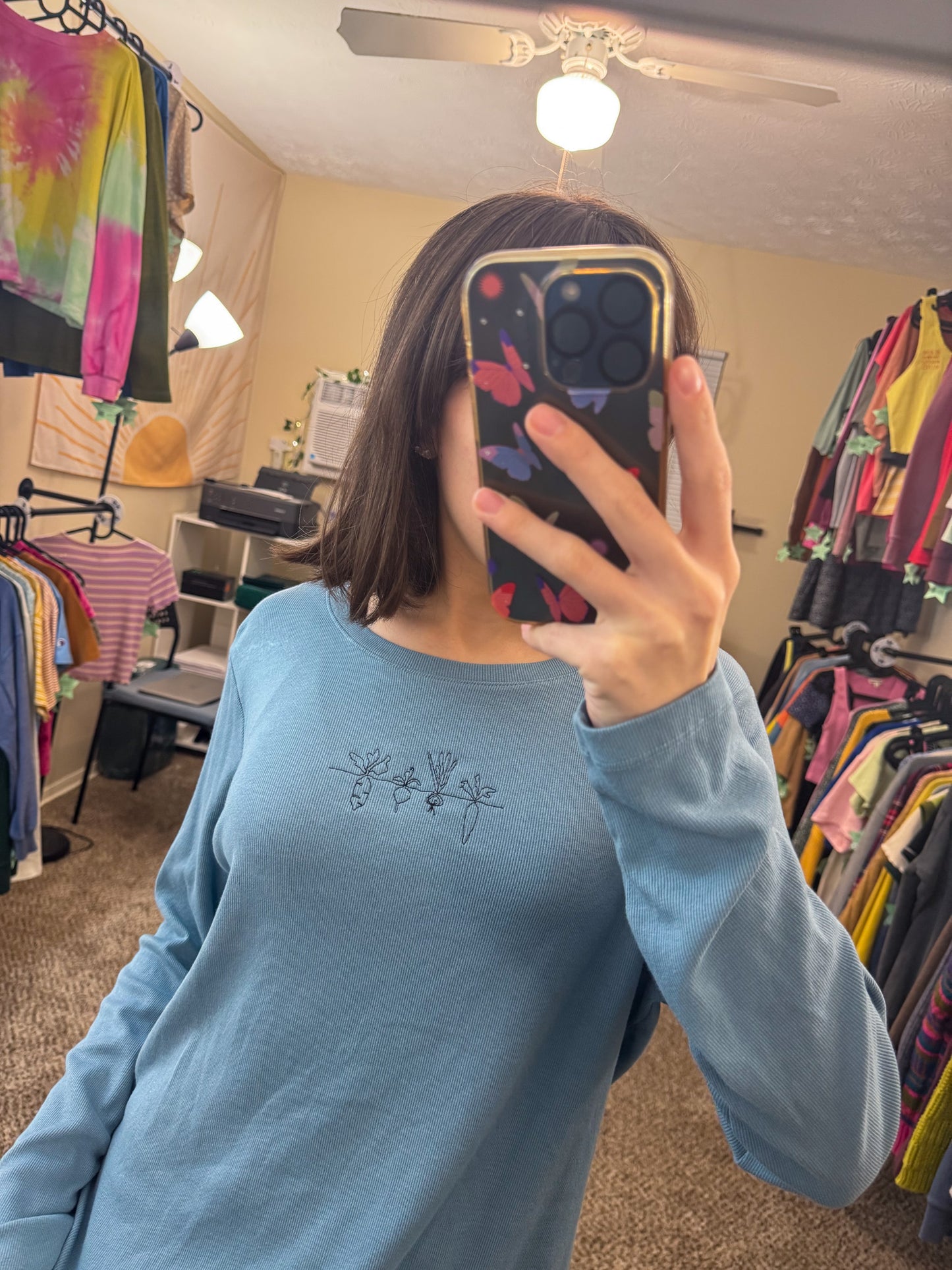 Blue Veggie Long Sleeve 2XL