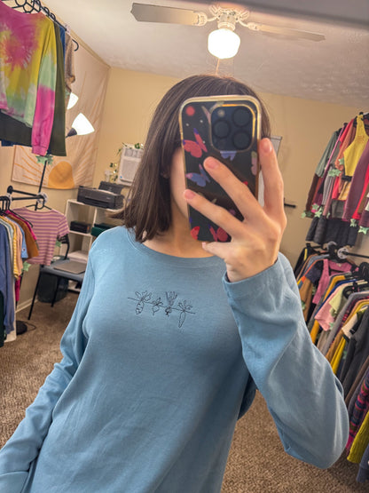 Blue Veggie Long Sleeve 2XL