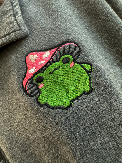 Mushroom Frog Button Up Crewneck 3XL