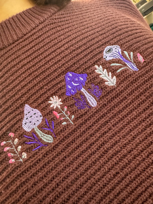 Funky Mushroom Cropped Sweater S