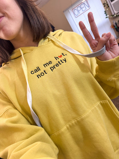 Call Me Hot Yellow Hoodie L